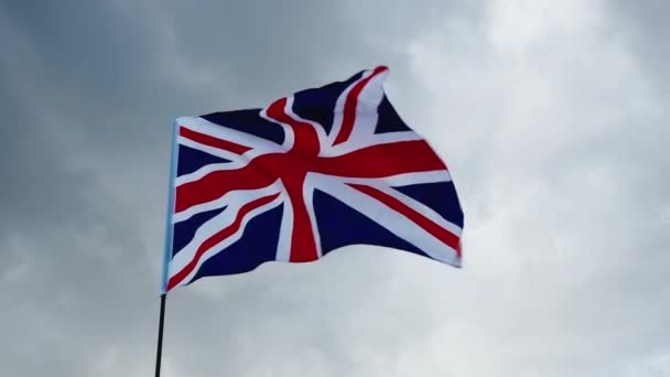 英国国旗在英国的天空飘扬 — 图库视频影像