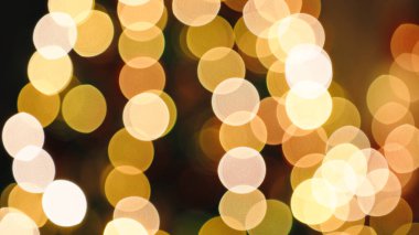 Sarı Noel bulanık ışık yansıması odak dışı.