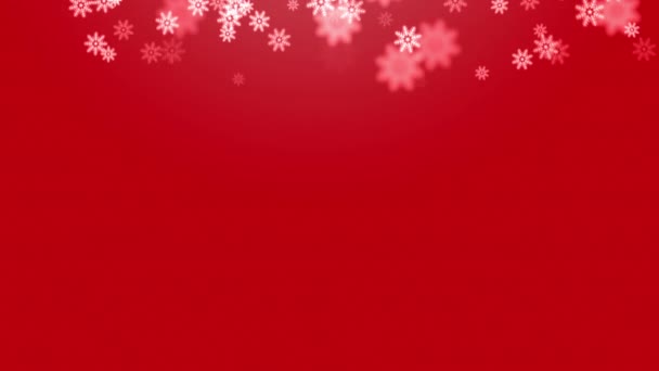 Neve Natale Che Cade Sfondo Rosso — Video Stock