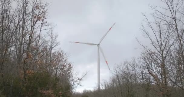 Вітроелектростанція Промислова Горах Електрогенератор — стокове відео