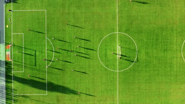 Soccer Field Tir Vertical Aérien Pendant Jeu — Video