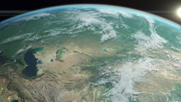 Планета Земной Шар Земля Космосе Вид Спутника — стоковое видео
