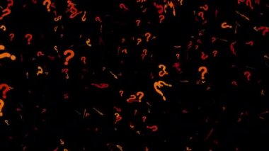 Question mark symbols falling down in black background