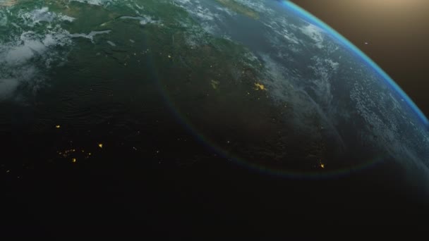 宇宙コンピュータグラフィックスで生成された惑星地球 — ストック動画