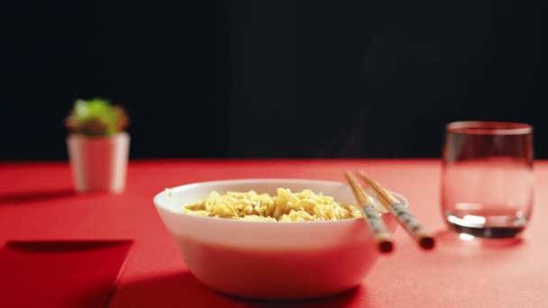 Chinese Food Ramen Table Restaurant New Year — Vídeo de Stock