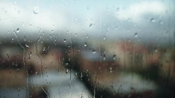 Rain Crashing Window House City Storm — Wideo stockowe