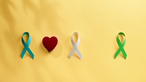 Health Awareness Cancer Day Flat Layer Background — Stock Video