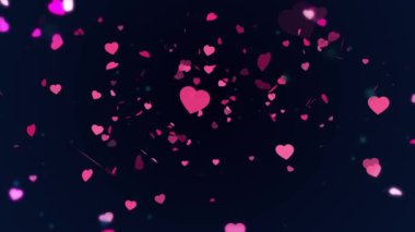 Heart shape animation on background for valentines day
