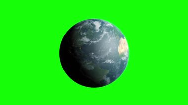 Rotating Earth On Green Screen.