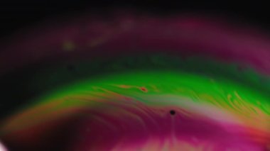 Abstract random paint oil color on the surface of a soap bubble macro view background