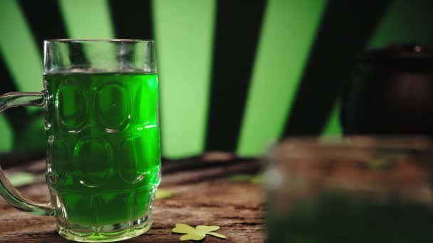 Saint Patricks Fête Bière Verte Fond — Video