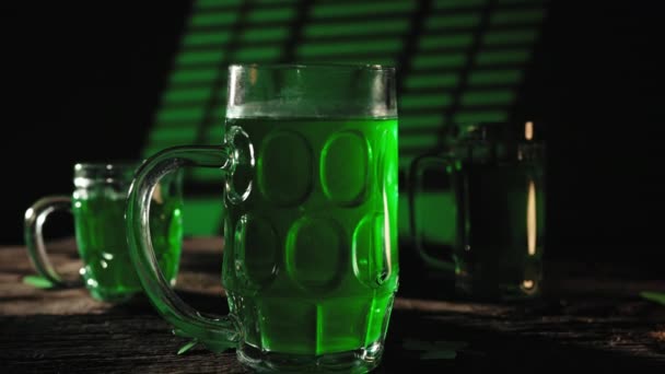 Saint Patricks Day Green Beer Celebration Background — Stock Video