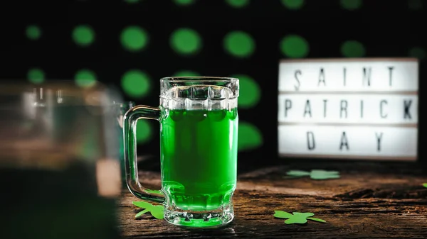 Zöld Sör Háttér Szent Patrick Nap — Stock Fotó