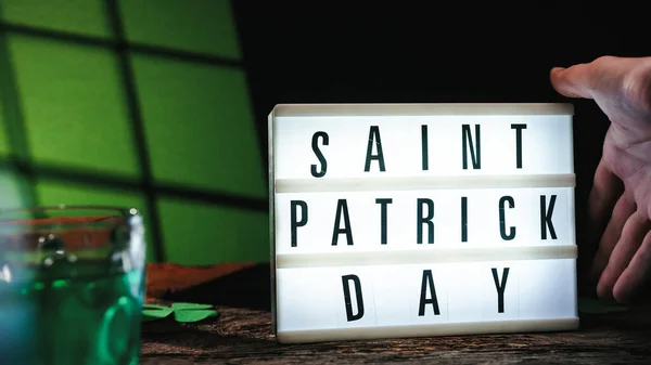 Zöld Sör Háttér Szent Patrick Nap — Stock Fotó