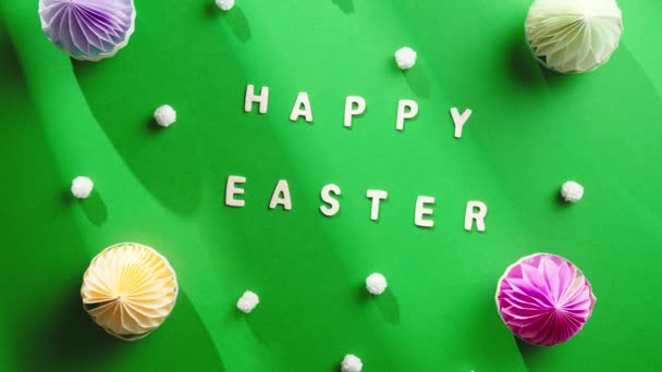 Happy Easter Decorative Flat Layer Background — Stock video