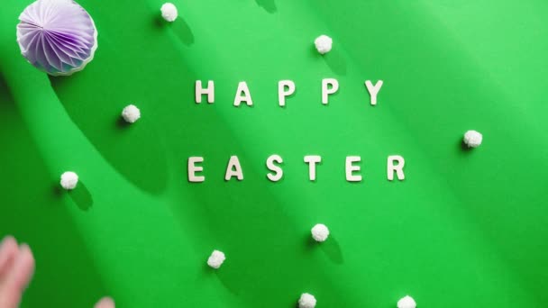 Happy Easter Decorative Flat Layer Background — Stock videók