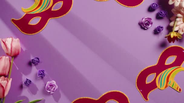 Cinco Mayo Мексика Фіолетовий Плоский Шар Фону — стокове відео