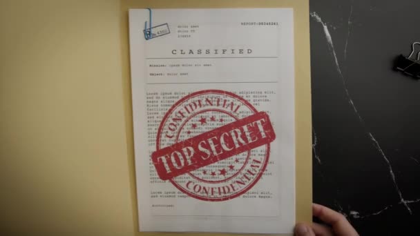 Dokumenty Tajnych Projektów Folderach — Wideo stockowe