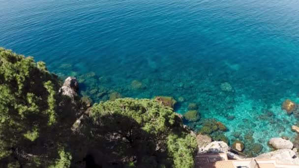 Голубые Отражения Кристаллическом Море — стоковое видео