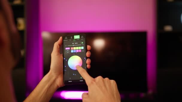Przeciągnij Palec Ekranie Aby Wybrać Kolor — Wideo stockowe
