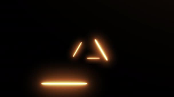 Dreieck Spinnrohr Hintergrund Mit Farbigem Leuchtendem Licht — Stockvideo