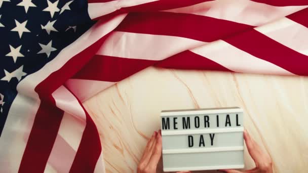 Memorial Day United States Background Flag — Stock Video