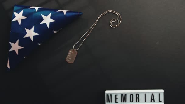 Memorial Day Verenigde Staten Achtergrond Met Vlag — Stockvideo