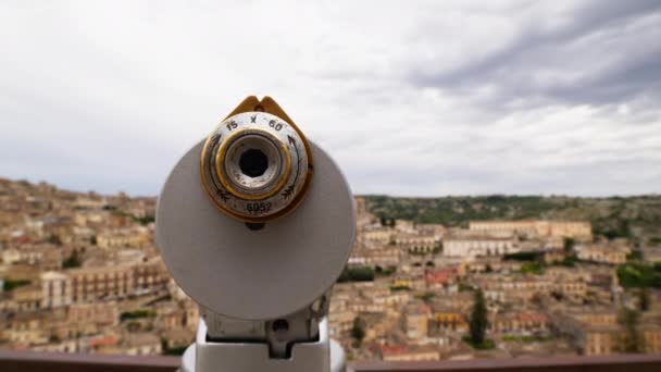 Modica Antena Miasta Widokiem Słynne Miejsce Sycylii — Wideo stockowe
