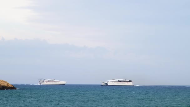 Passing High Speed Ferry Ship Transport Malta Island Italy — Stock Video