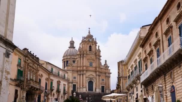 Sicilya Daki Ragusa Ibla Kilisesi — Stok video