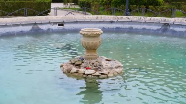 Touristic Public Park Fountain Sicily City Called Ragusa — Stock Video