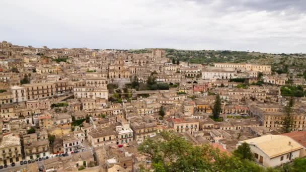 Modica Κεραία Της Πόλης Θέα Αυτό Διάσημο Μέρος Στη Σικελία — Αρχείο Βίντεο