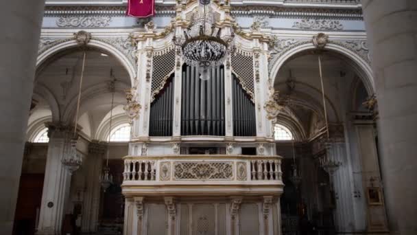 Wnętrze Starego Kościoła Katedry Sycylii Włochy — Wideo stockowe
