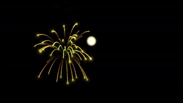 Feuerwerk Zum Amerikanischen Unabhängigkeitstag Auf Schwarzem Hintergrund — Stockvideo