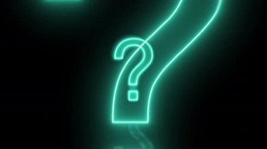 Renkli neon soru işaretleri değiştiriliyor.