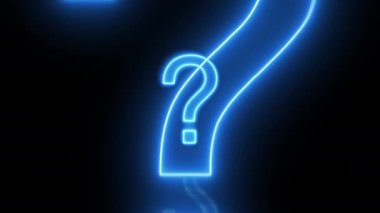 Büyük mavi neon soru işareti.