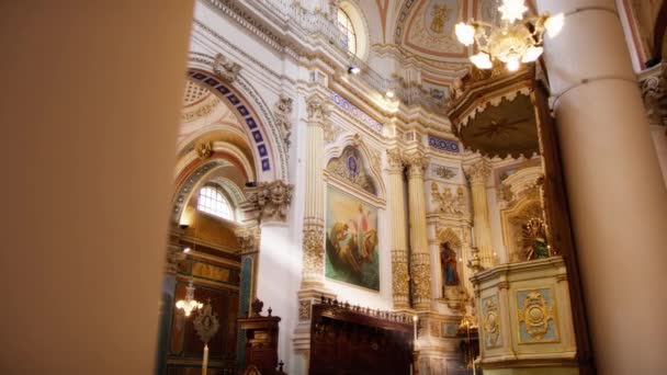 Dentro Antigua Iglesia Catedral Región Sicilia Italia — Vídeos de Stock
