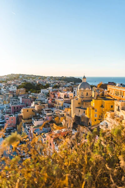 Pulau Procida Dari Kepulauan Flegree Campania Dekat Naples — Stok Foto