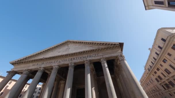 Здания Храма Пантеона Риме — стоковое видео