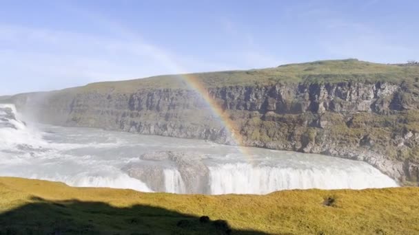 Seljalandsfoss Waterfall Summer Season — Stock Video