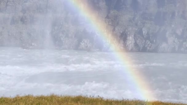 Wasserfall Seljalandsfoss Der Sommersaison — Stockvideo