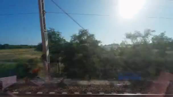 暑假旅游目的地坐火车靠海时光流逝 — 图库视频影像