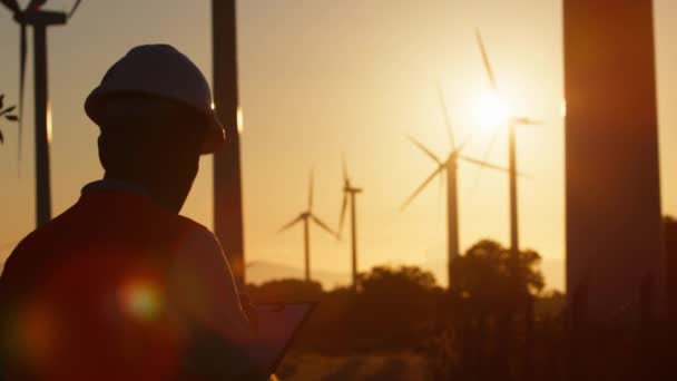 Využití Větrných Turbín Zvýšení Forem Obnovitelné Energie — Stock video