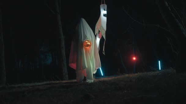Halloween Szalony Człowiek Lesie Horror — Wideo stockowe