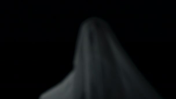 Светящийся Призрак Ужасов Хэллоуина Витает Воздухе — стоковое видео