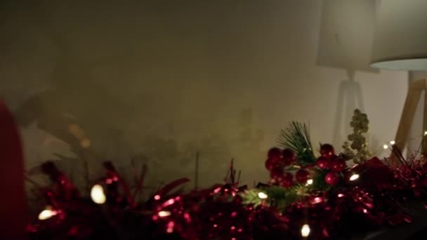 クリスマスの夜の装飾 — ストック動画