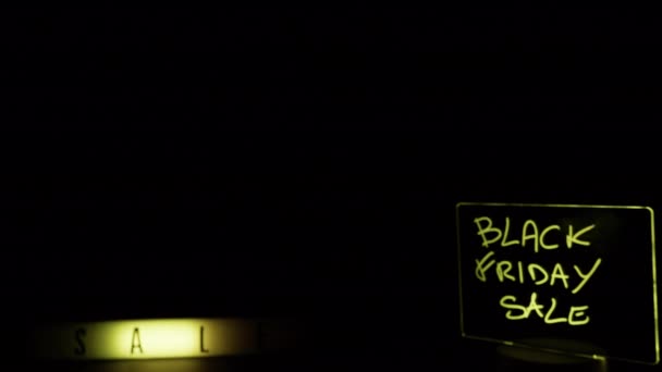 Černý Pátek Pozadí Světly Kopírovat Prostor — Stock video