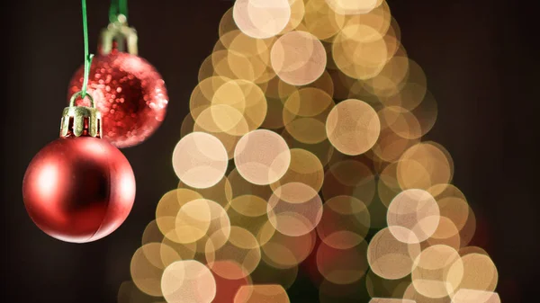 Red Christmas Balls Tree — Stock Photo, Image