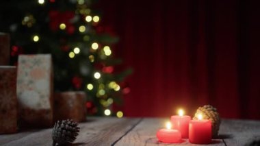 Kopya alanı olan Noel Mumları kompozisyonu . 