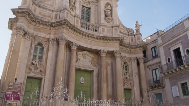Arquitectura Antigua Catedral Catania Sicilia — Vídeos de Stock